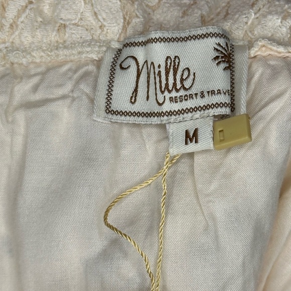 NEW Mille Isabella Cropped Ruffled Lace Top in Cream – Women’s Size M Easter - Picture 7 of 9